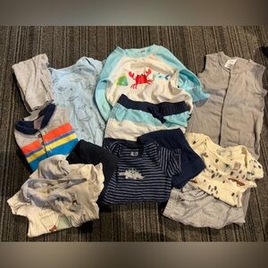 Lot of 6-9 mos outfits and swim set Carter’s Gerber’s and others